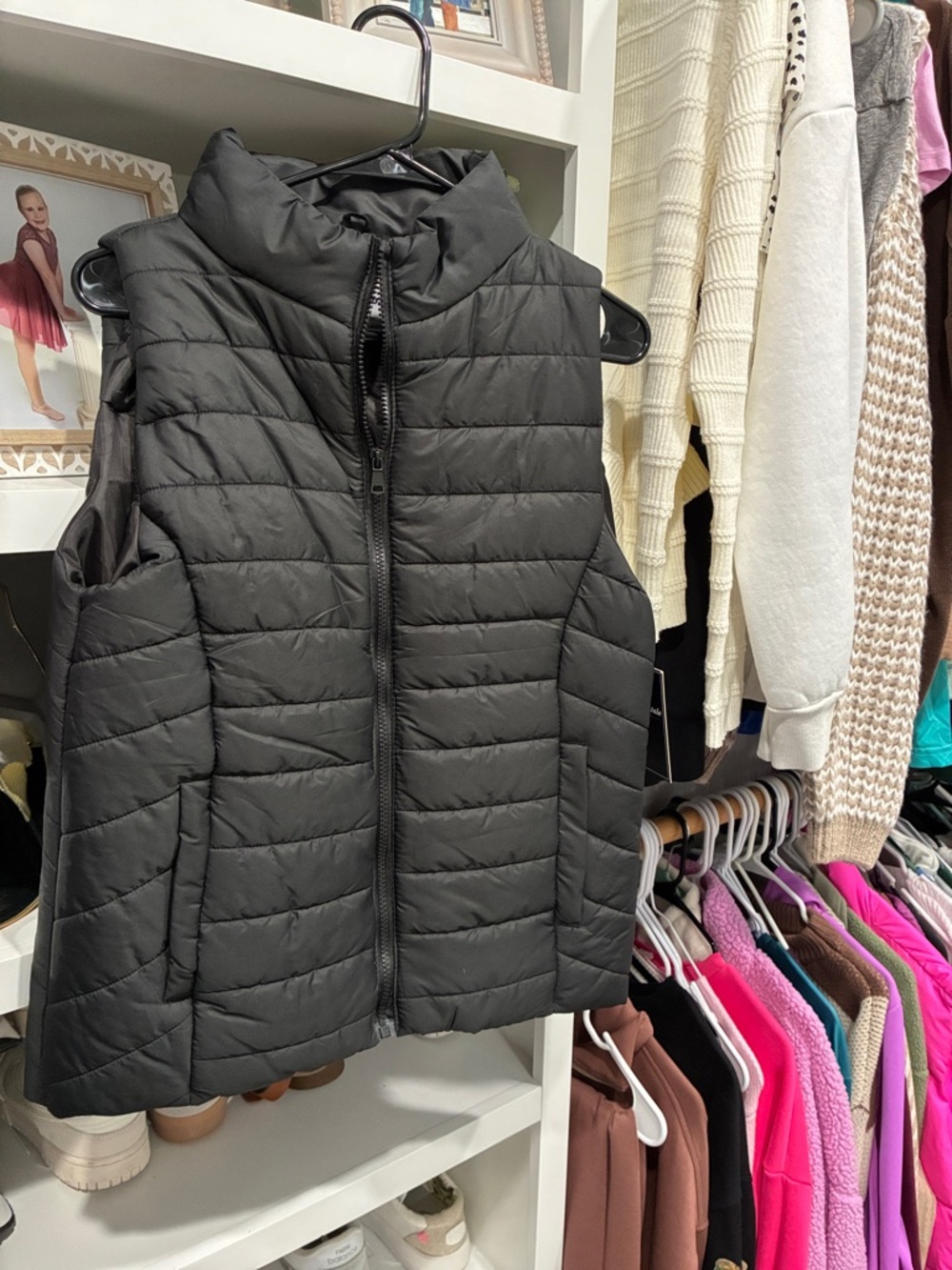 Quilted Black Puffer Vest